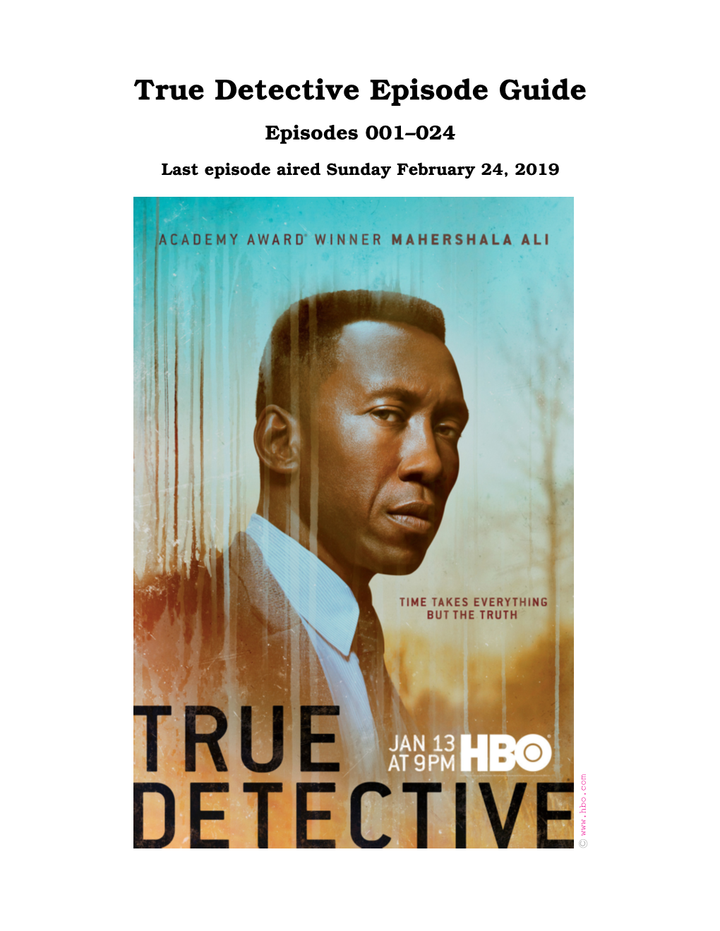 True Detective Episode Guide Episodes 001–024