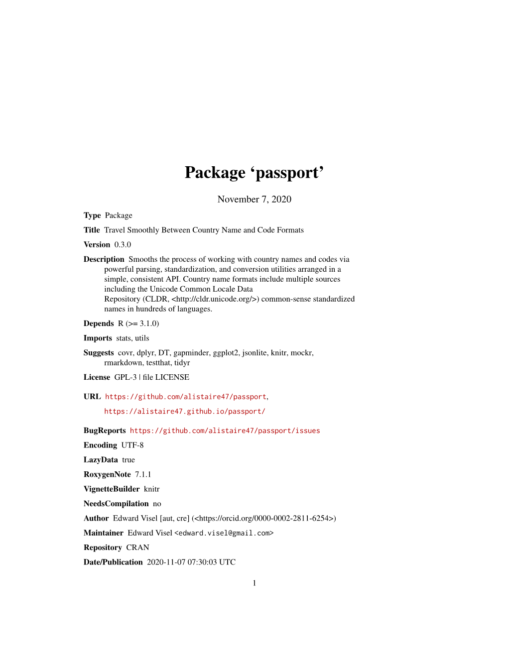 Package 'Passport'