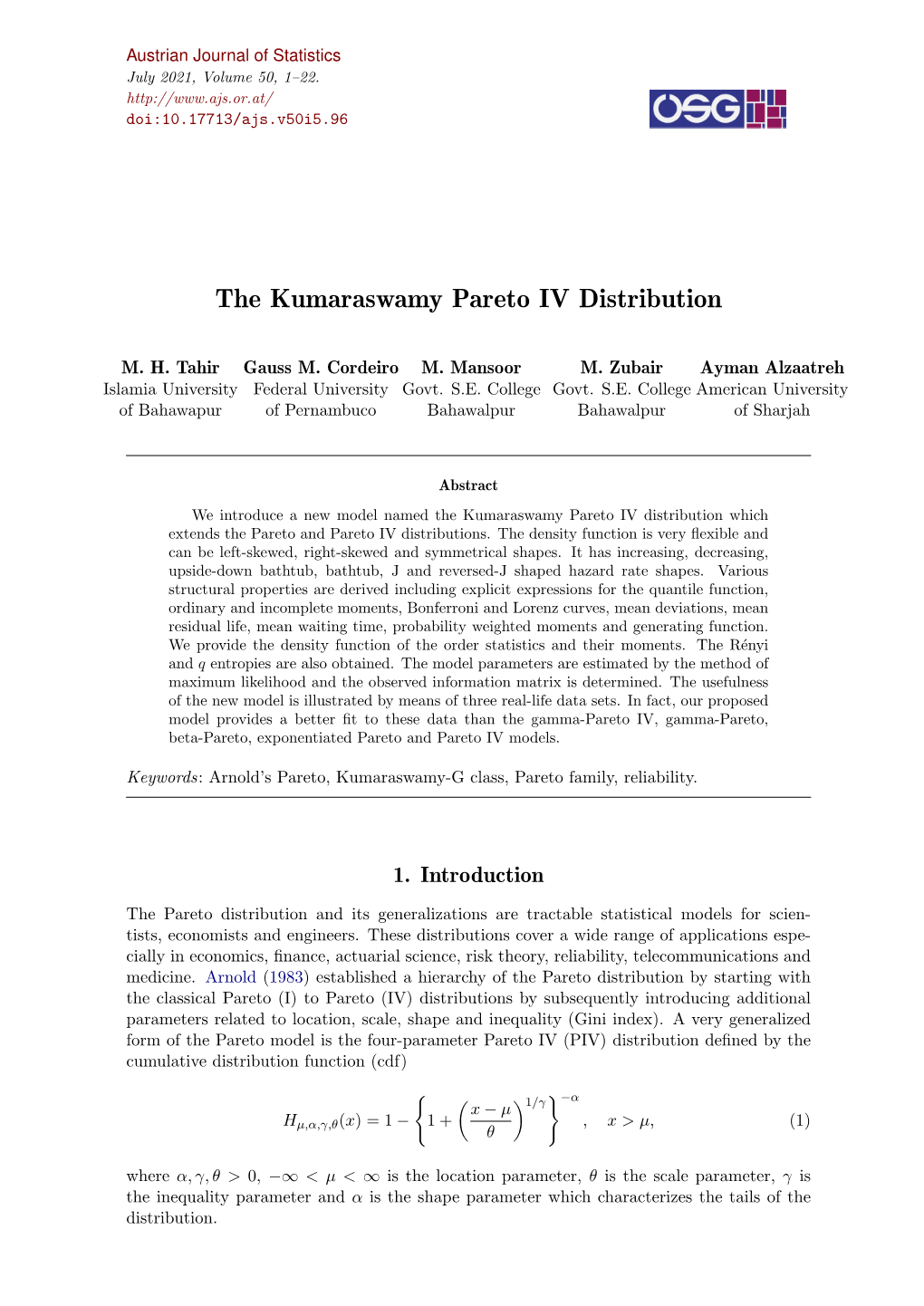 The Kumaraswamy Pareto IV Distribution