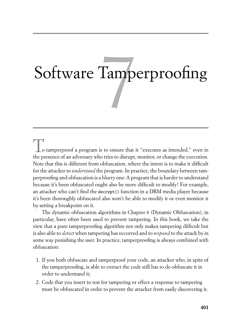 Software Tamperproofing