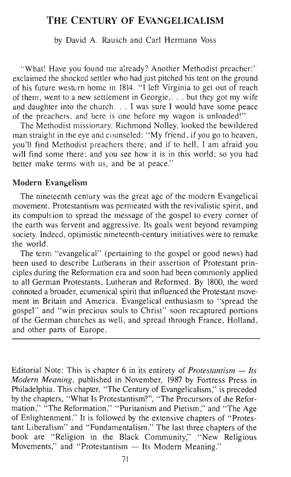 The Century of Evangelicalism