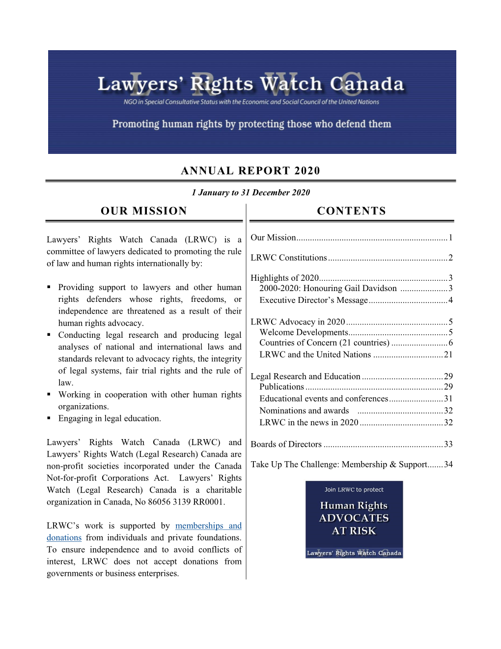 LRWC 2020 Annual Report