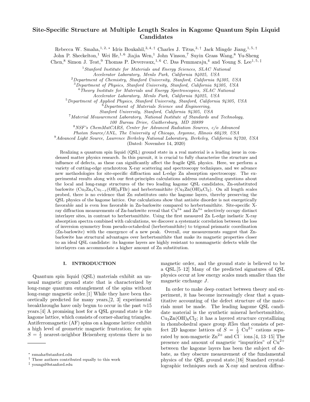 Site-Specific Structure at Multiple Length Scales in Kagome Quantum