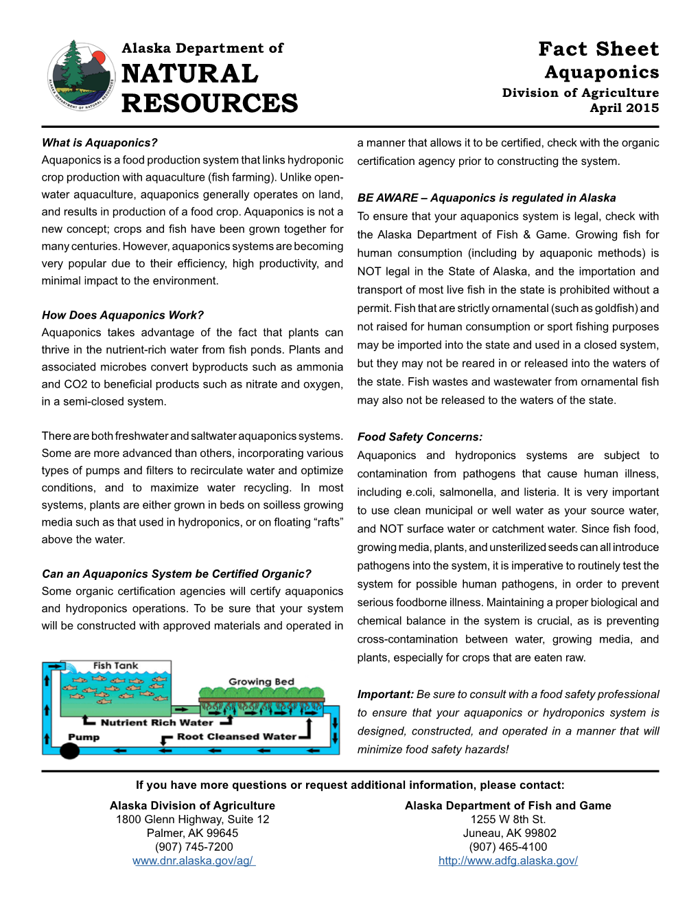 Aquaponics Division of Agriculture RESOURCES April 2015