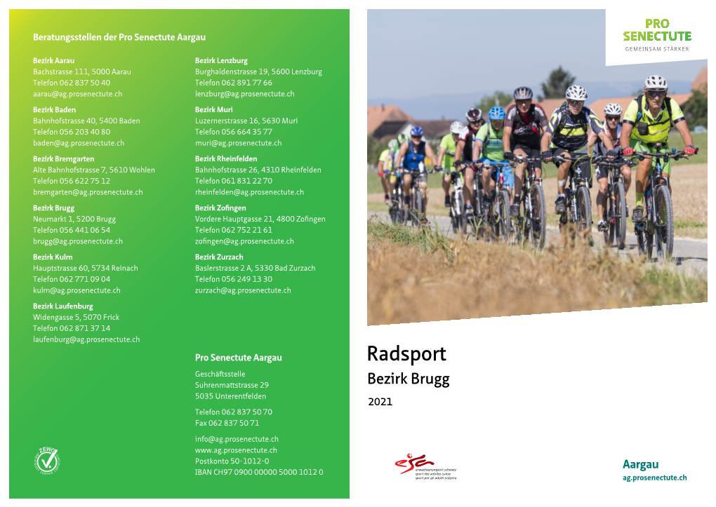 Radsportgruppe Brugg 2021 Beratungsstelle Bezirk Brugg
