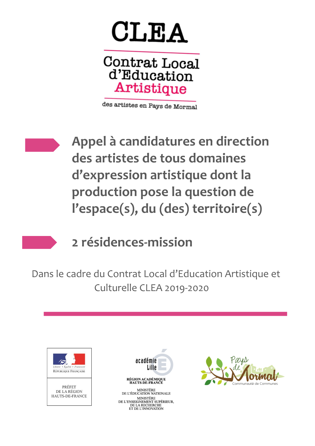 Appel À Candidatures En Direction Des Artistes De Tous Domaines D'expression Artistique Dont La Production Pose La Question D