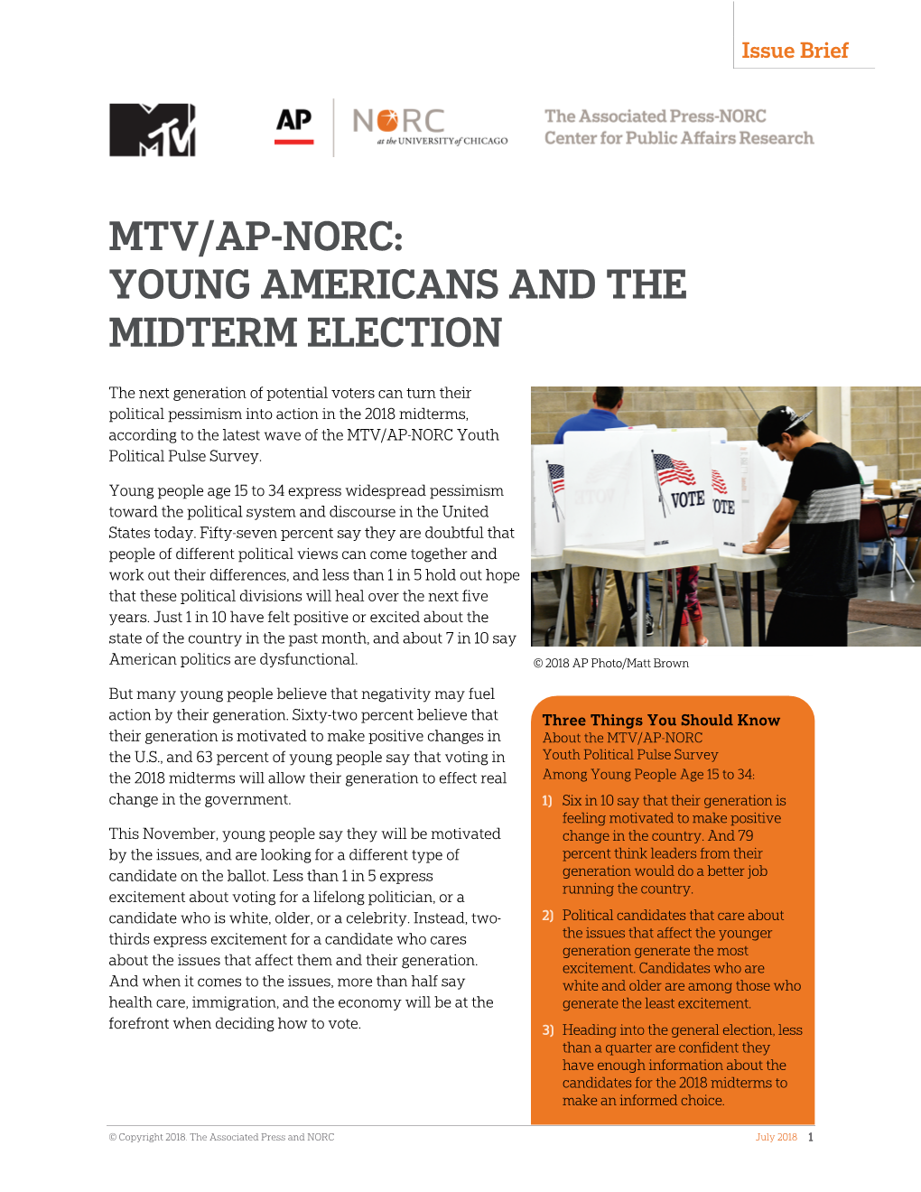 Mtv/Ap-Norc: Young Americans and the Midterm Election