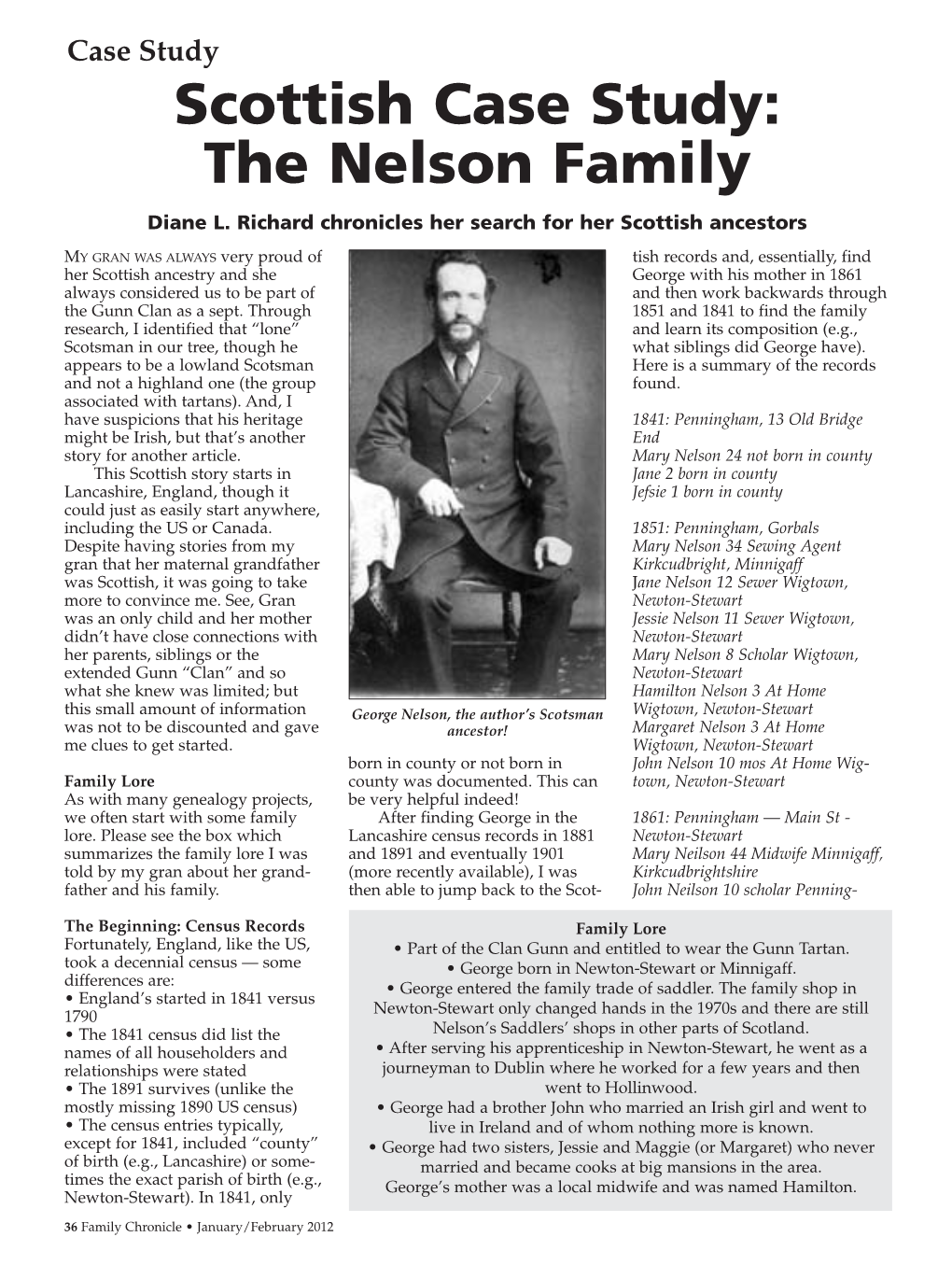 Scottish Case Study: the Nelson Family Diane L