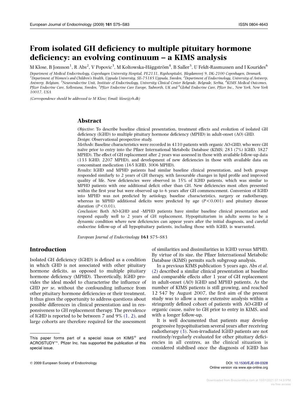 From Isolated GH Deficiency to Multiple Pituitary Hormone