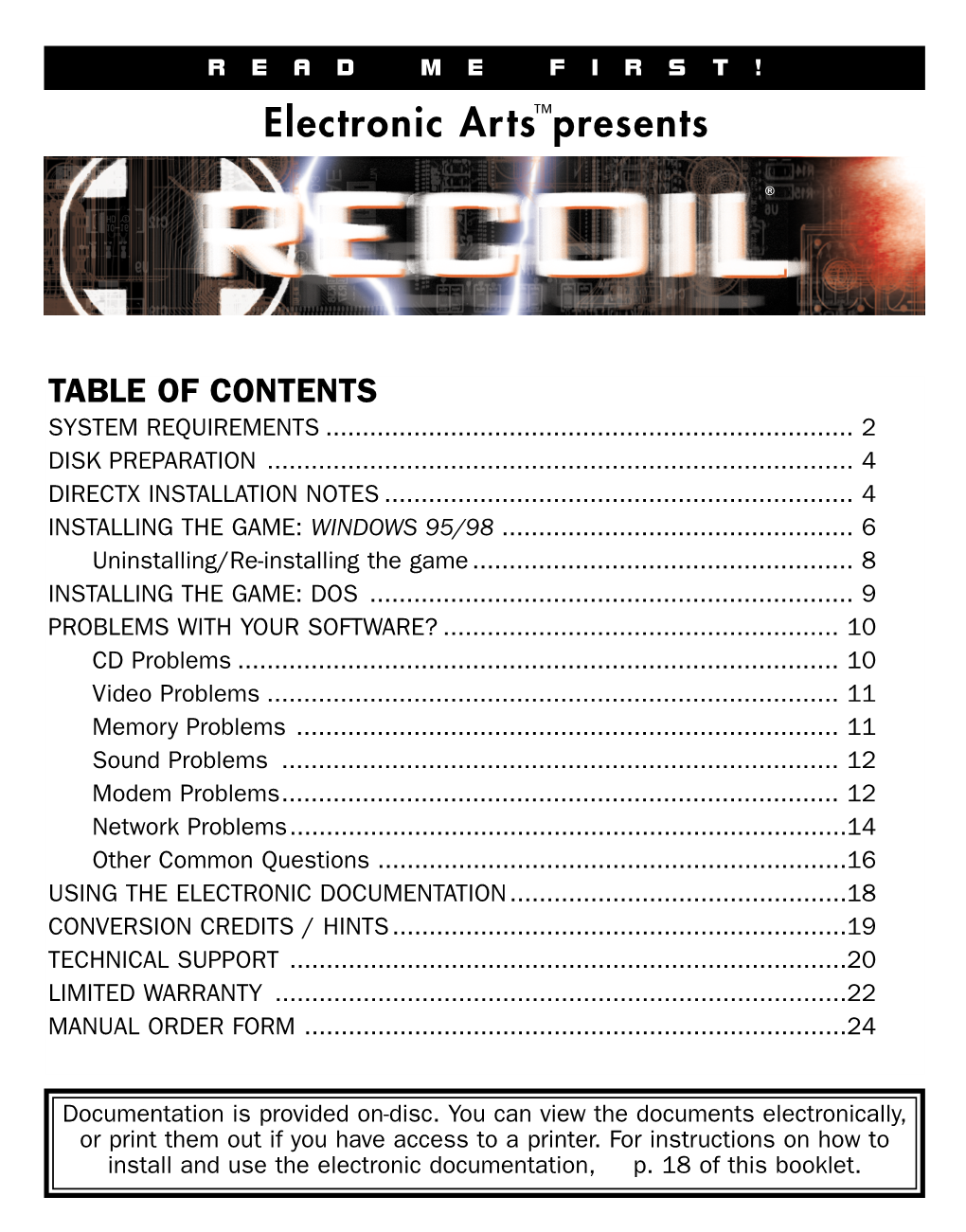 Recoil Windows Reference Card