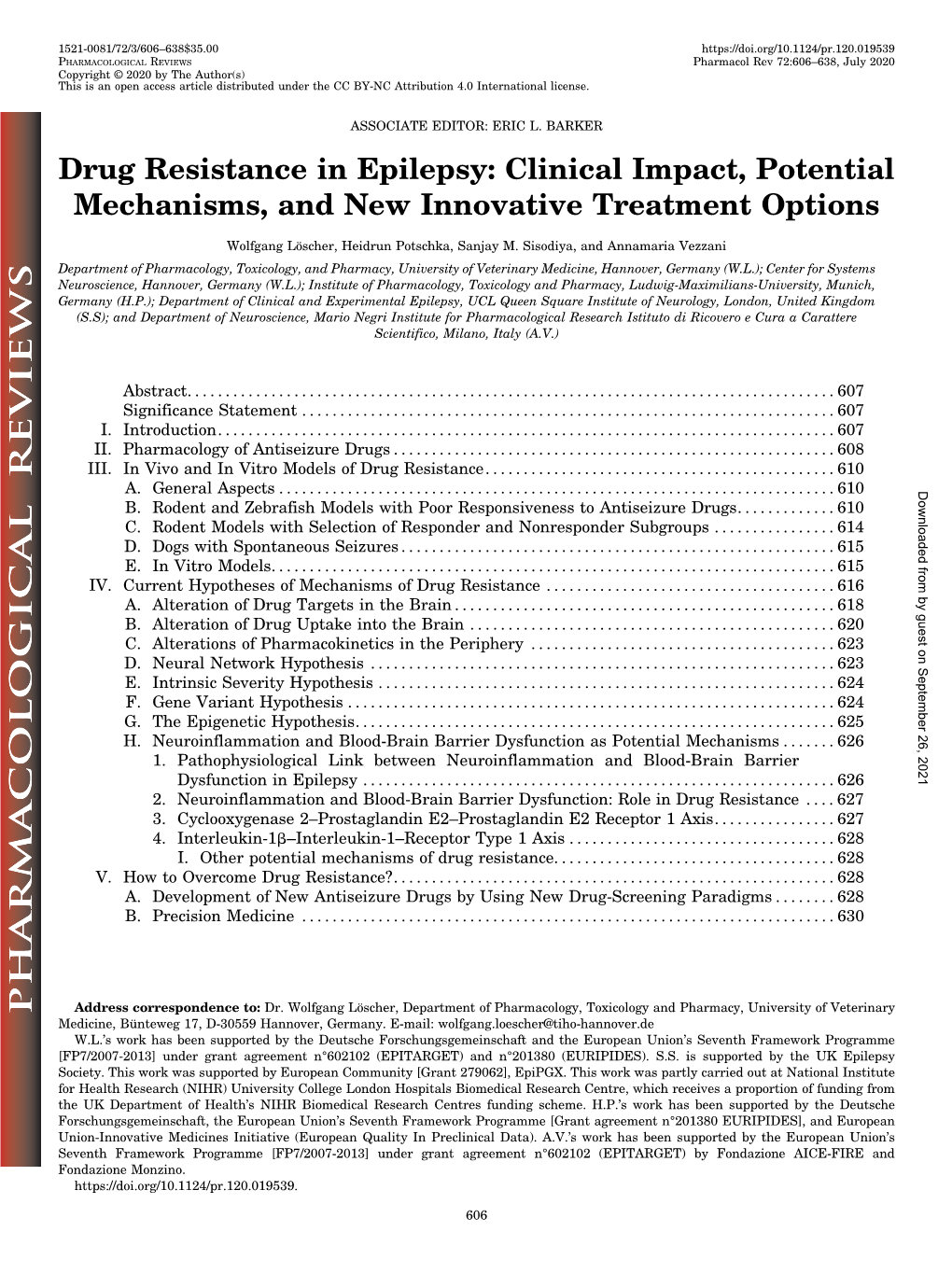 Drug Resistance in Epilepsy: Clinical Impact, Potential Mechanisms, and New Innovative Treatment Options