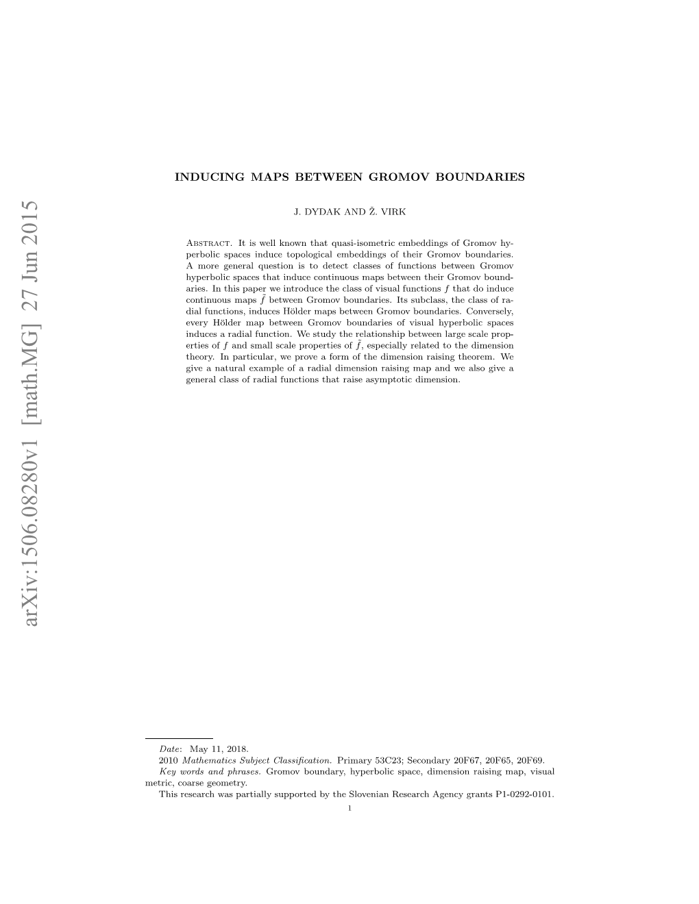 Inducing Maps Between Gromov Boundaries