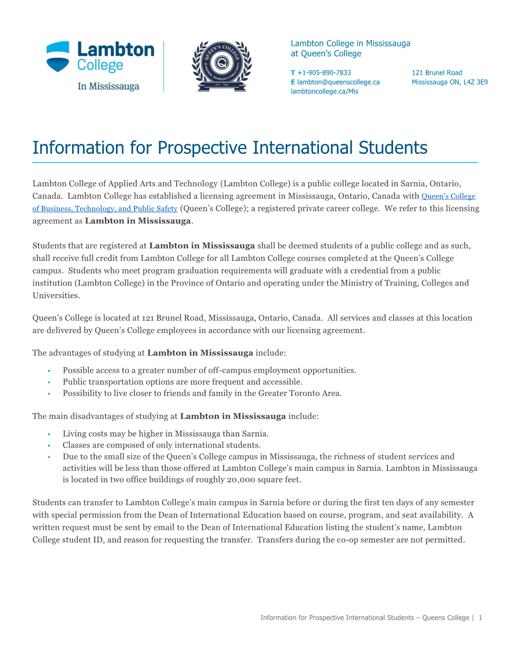 Information for Prospective International Students