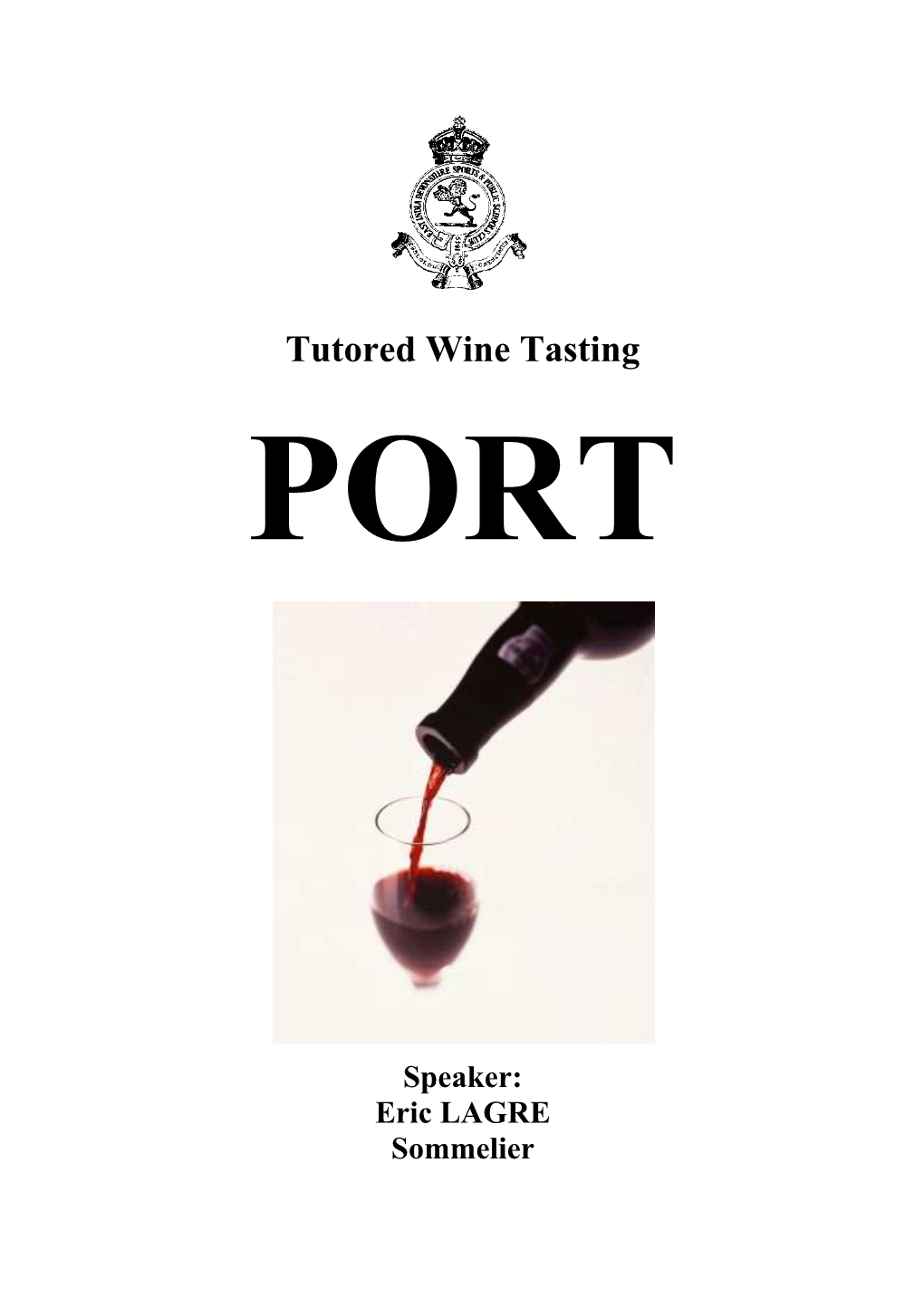 Tutored Wine Tasting