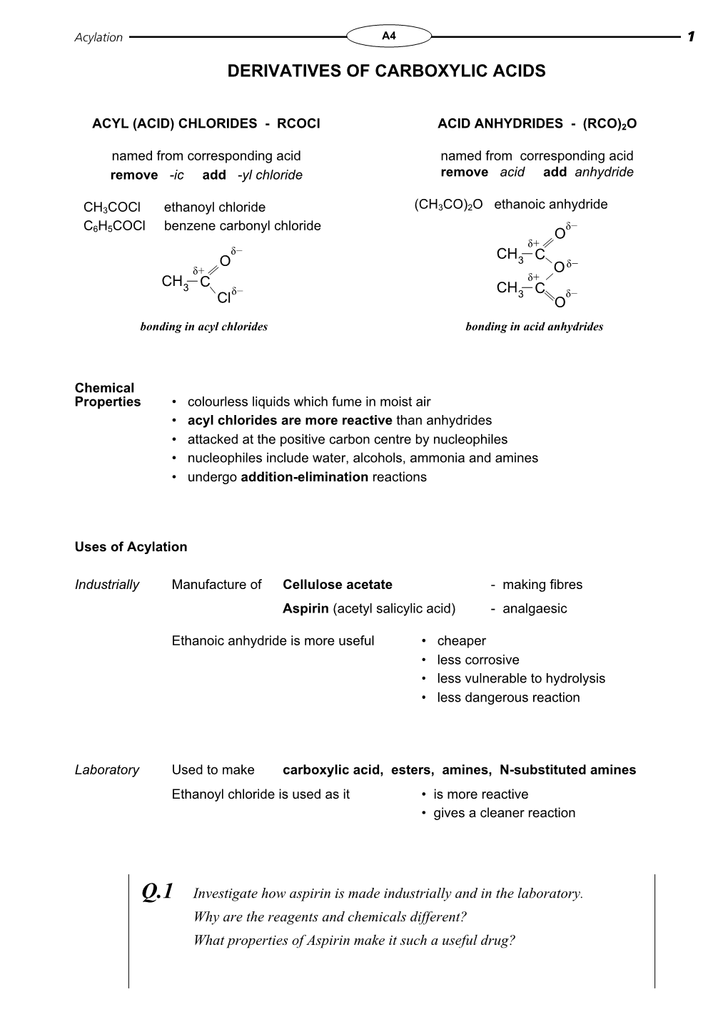 Derivatives of Carboxylic Acids