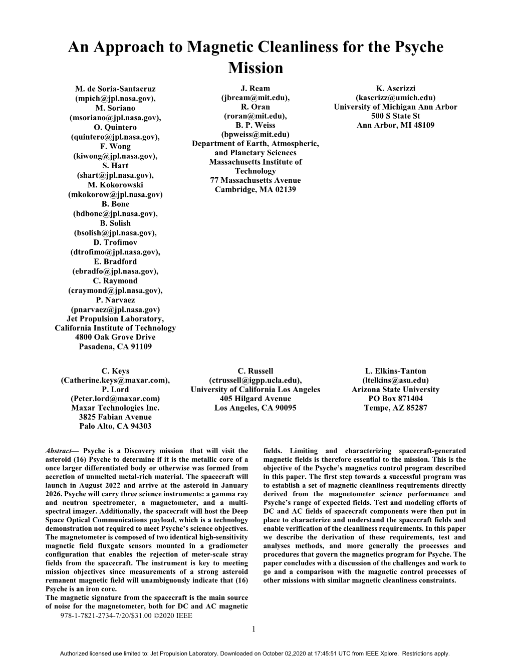 An Approach to Magnetic Cleanliness for the Psyche Mission M