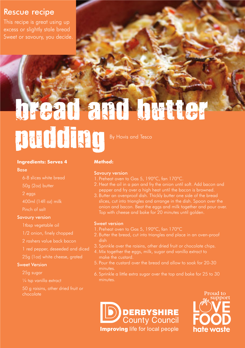 Bread and Butter Pudding by Hovis and Tesco