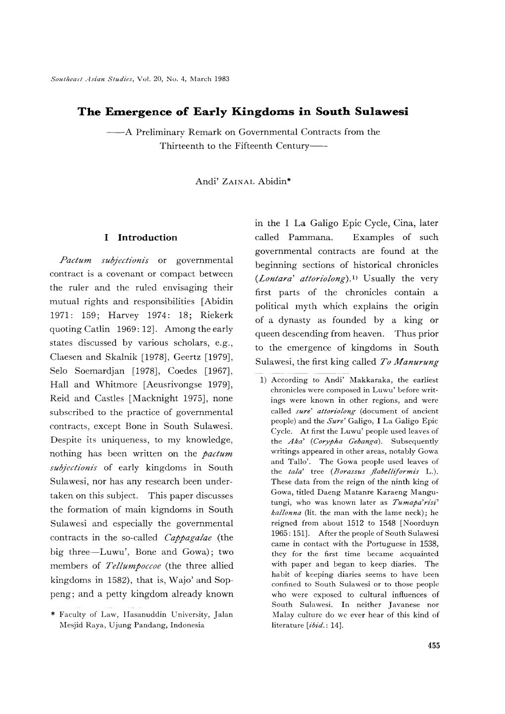 The Edlergence of Early Kingdodls in South Sulawesi