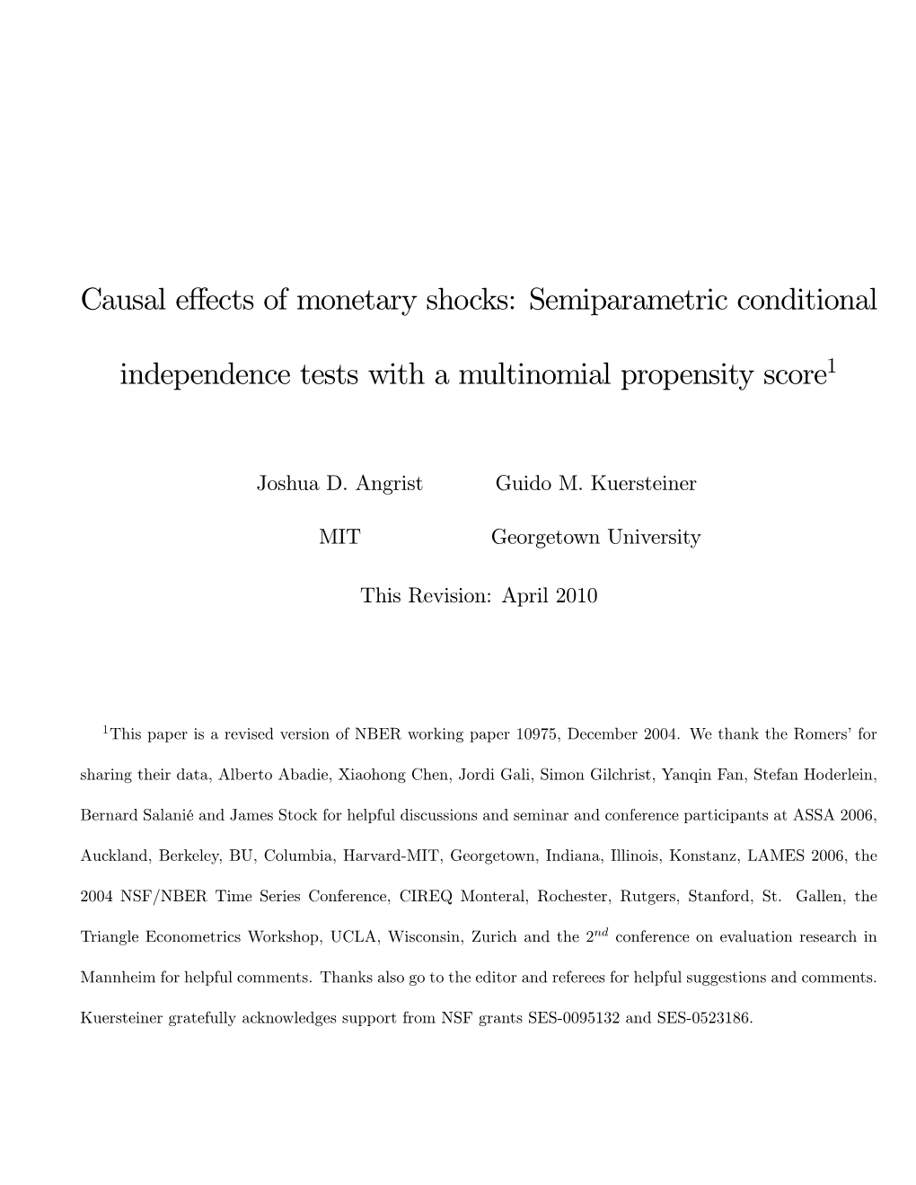 Causal Effects of Monetary Shocks: Semiparametric