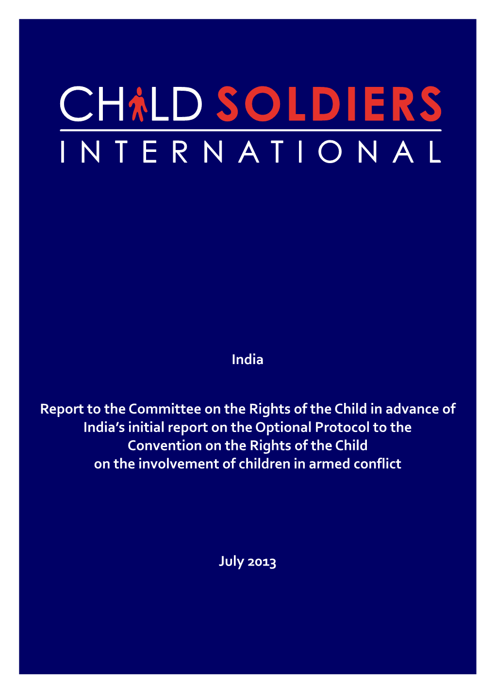 India Report to the Committee on the Rights of the Child in Advance Of