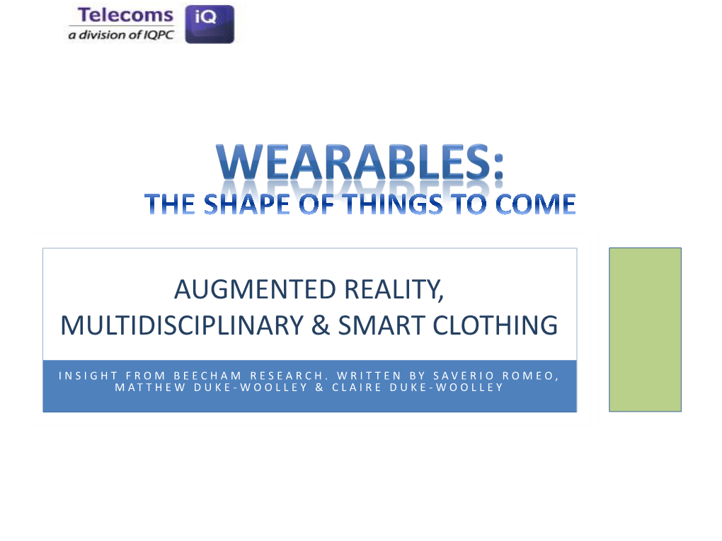 Augmented Reality and Wearable Devices – the B2B Future 2