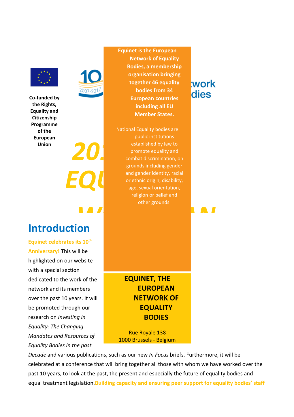 Equinet, the European Network of Equality Bodies