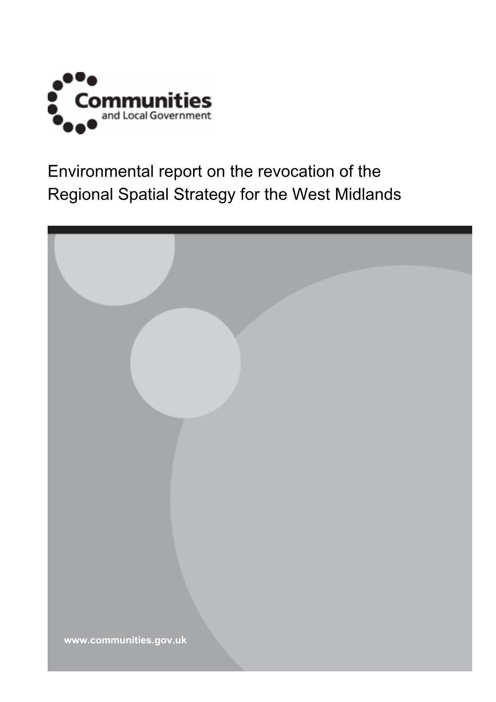 Environmental Report of the Revocation of the Regional Spatial Strategy For