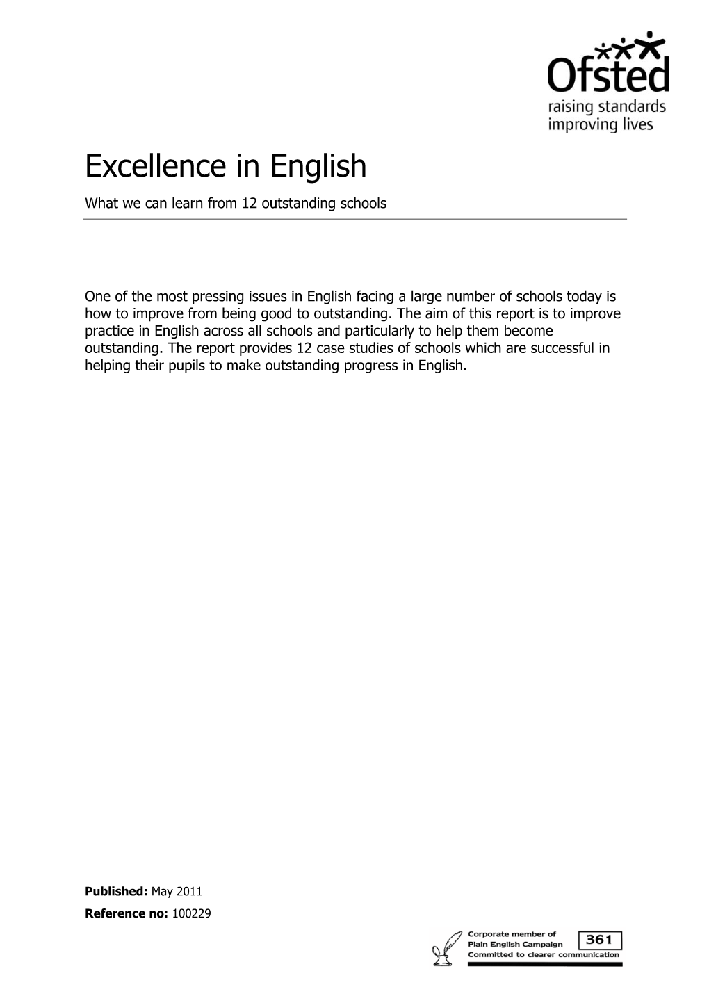Excellence in English What We Can Learn from 12 Outstanding Schools