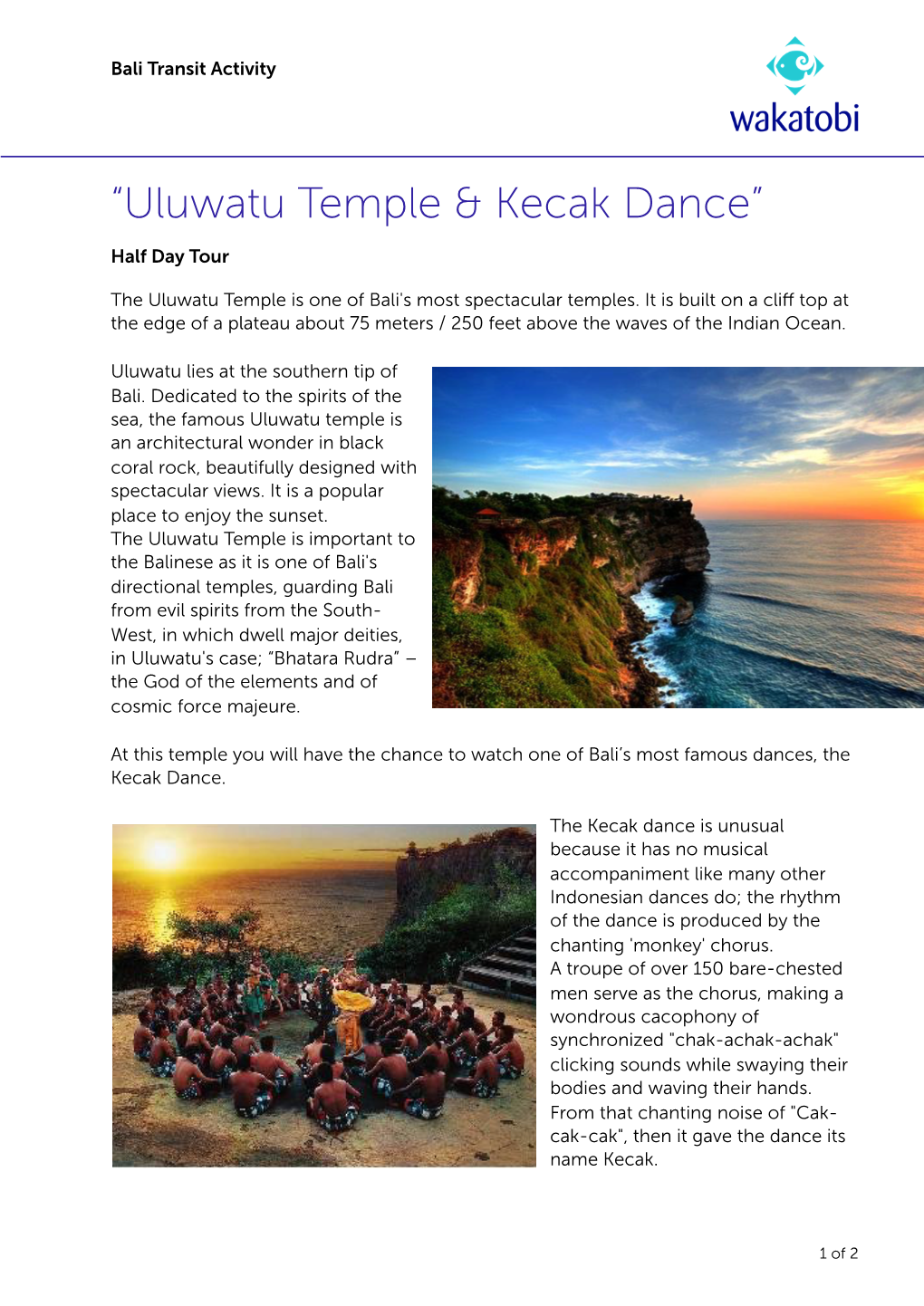 Uluwatu Temple & Kecak Dance 2.Pages
