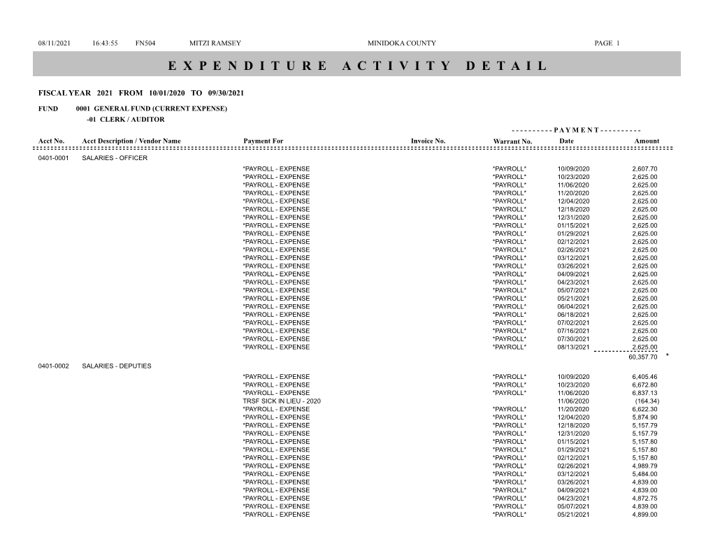 FY21 Updated YTD Expenditure Report 8.9.2021.Pdf