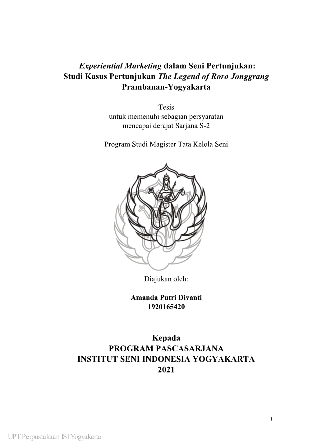 Studi Kasus Pertunjukan the Legend of Roro Jonggrang Prambanan-Yogyakarta