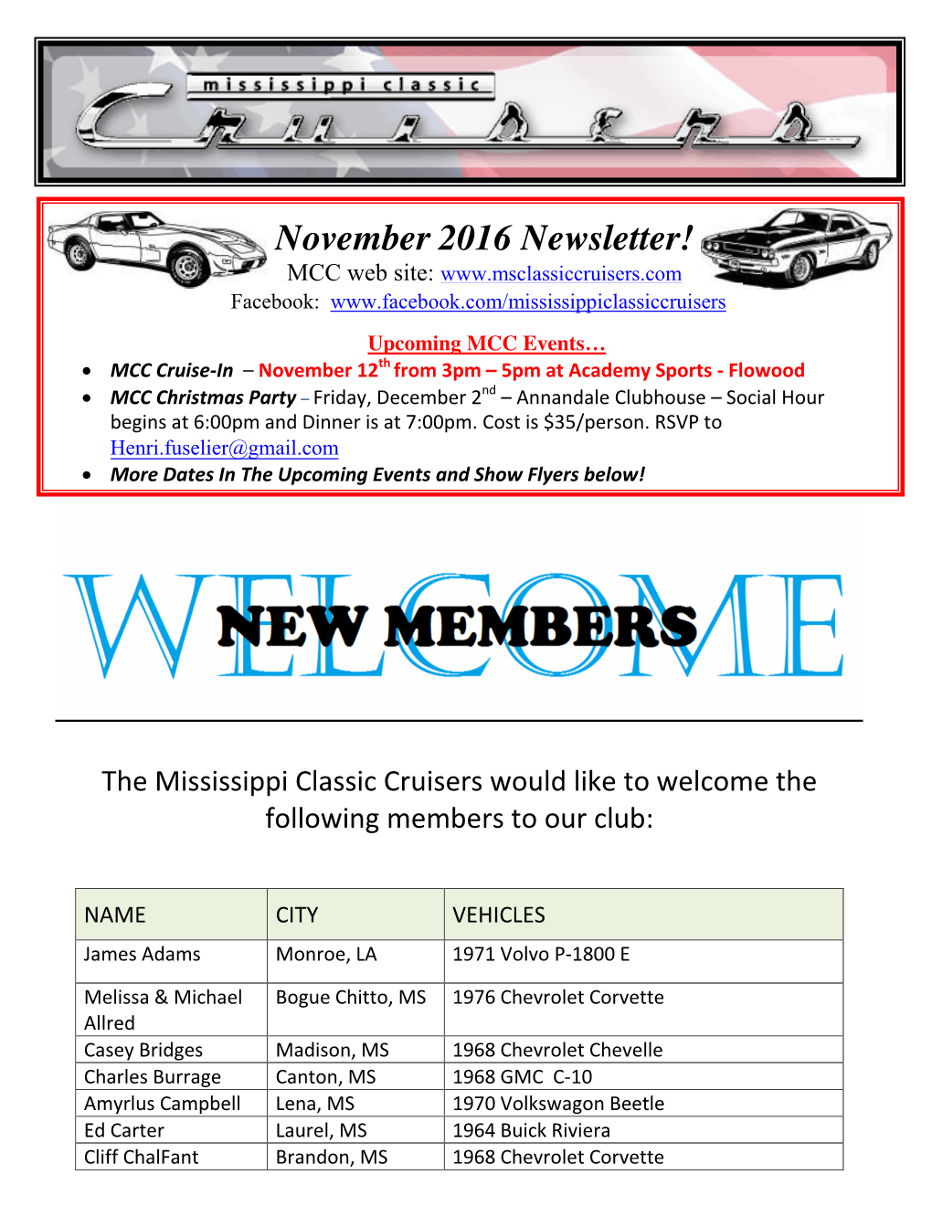 MCC Newsletter