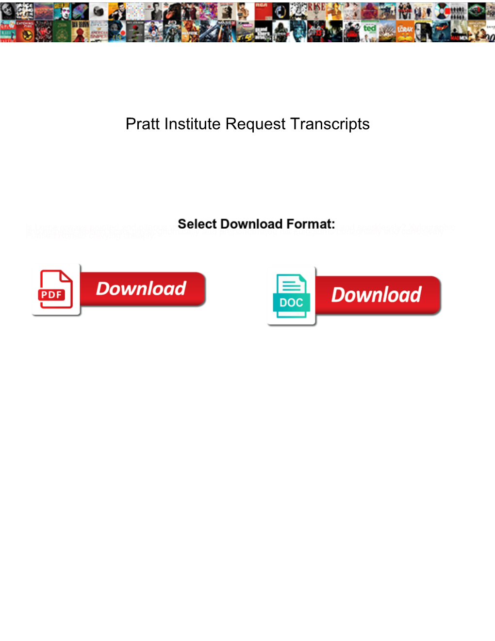 Pratt Institute Request Transcripts