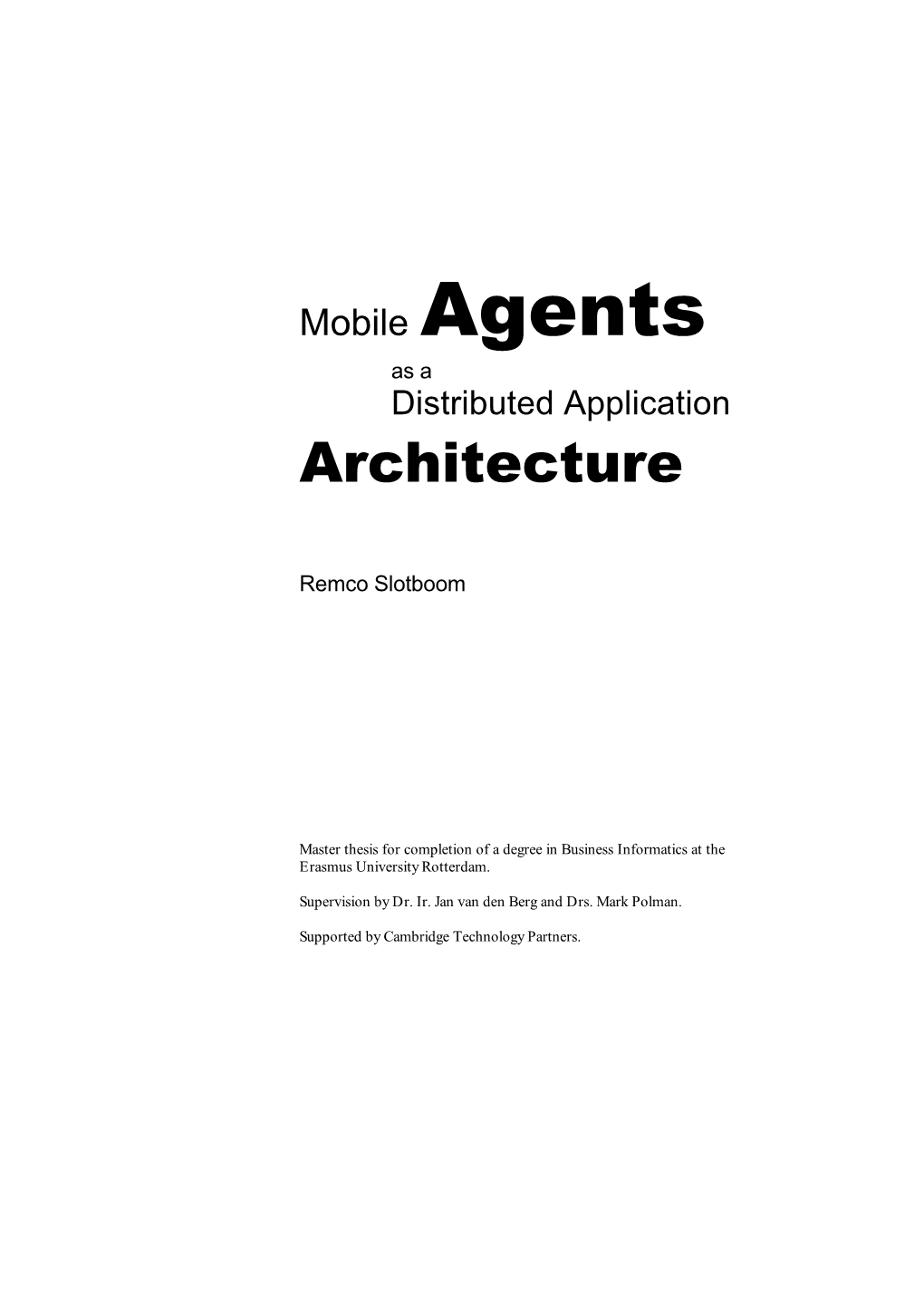 Distributed Application Architecture