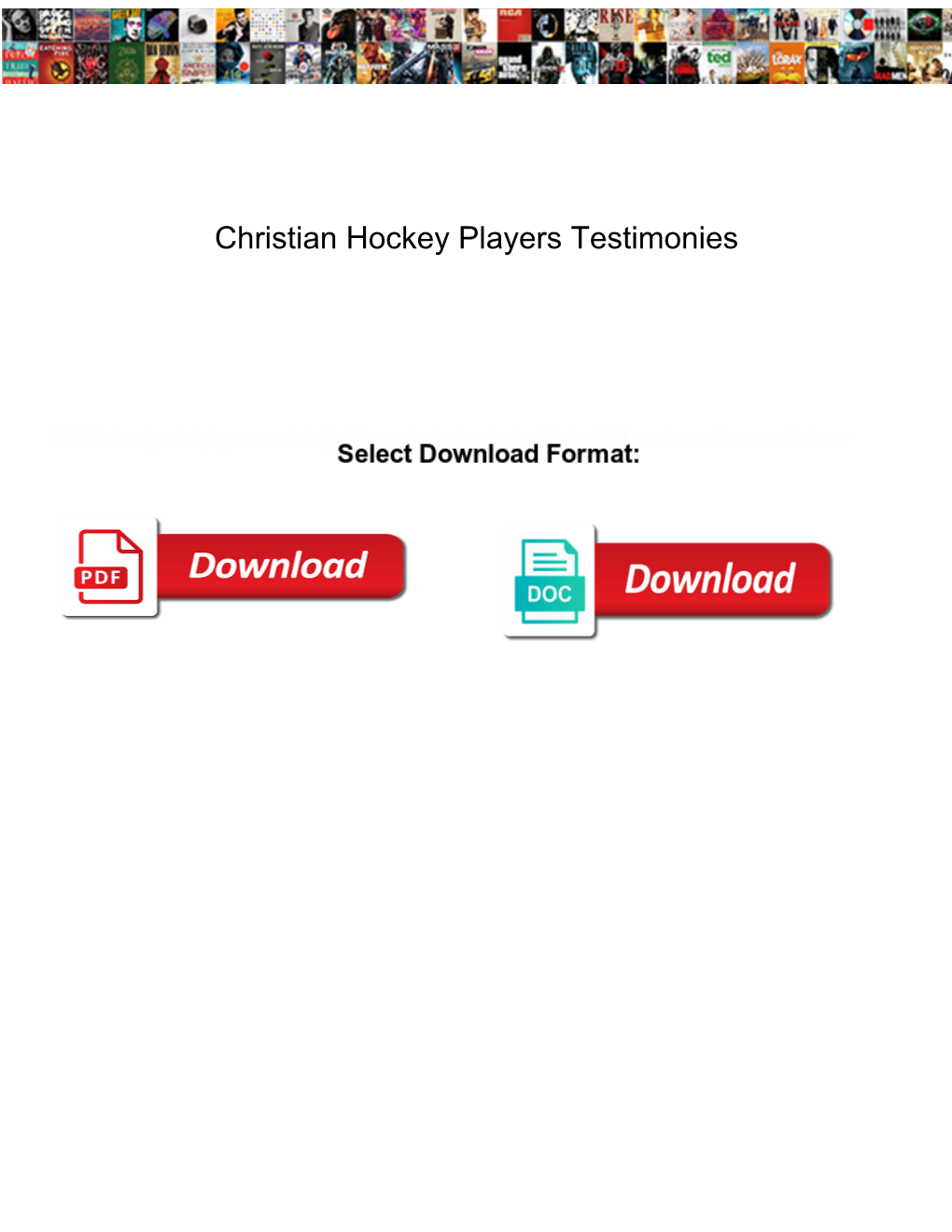 Christian Hockey Players Testimonies