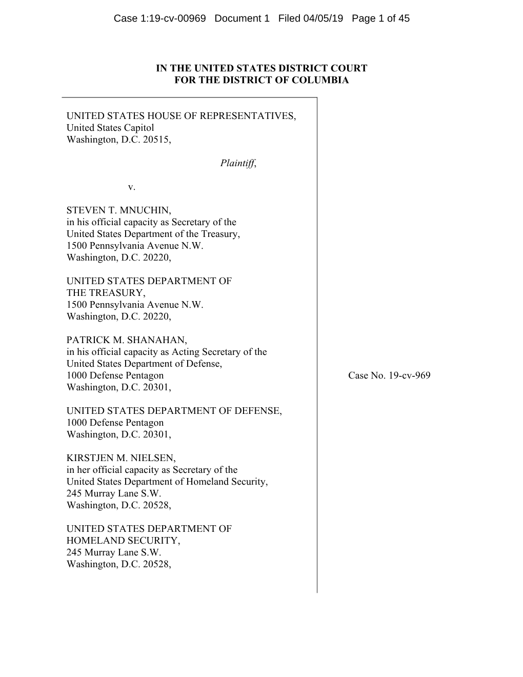 Case 1:19-Cv-00969 Document 1 Filed 04/05/19 Page 1 of 45