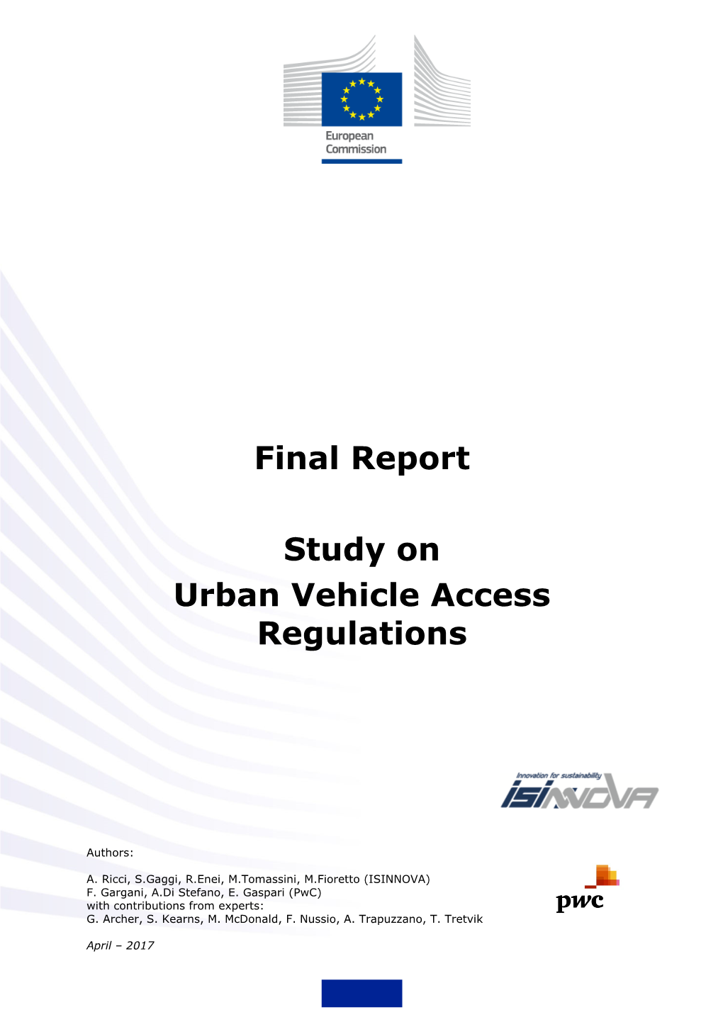 Final Report Study on Urban Vehicle Access Regulations