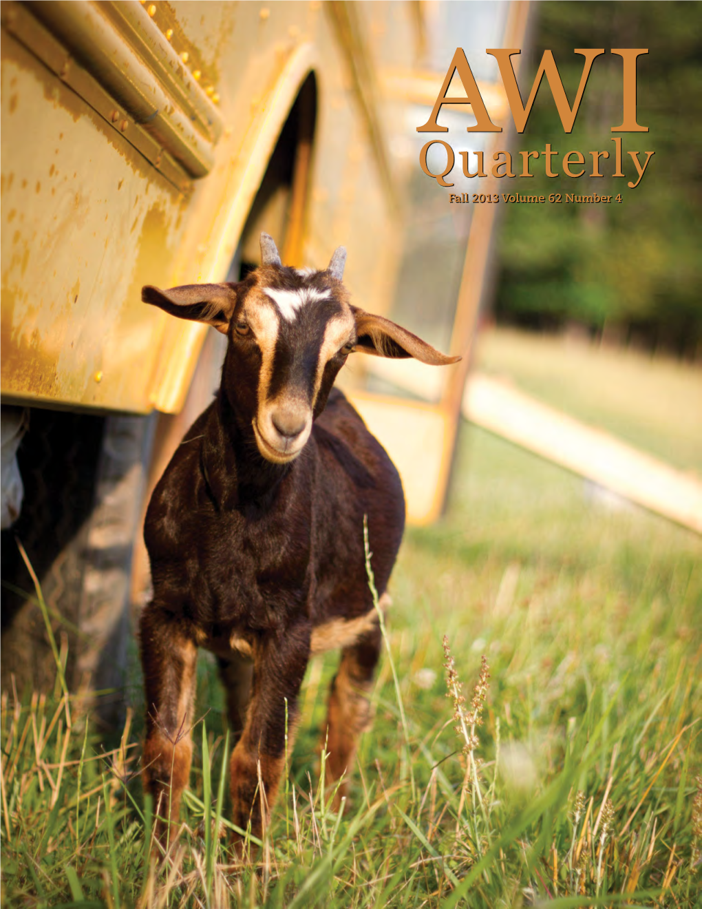 Quarterlyaw I Fall 2013 Volume 62 Number 4 AW I Quarterly About the Cover