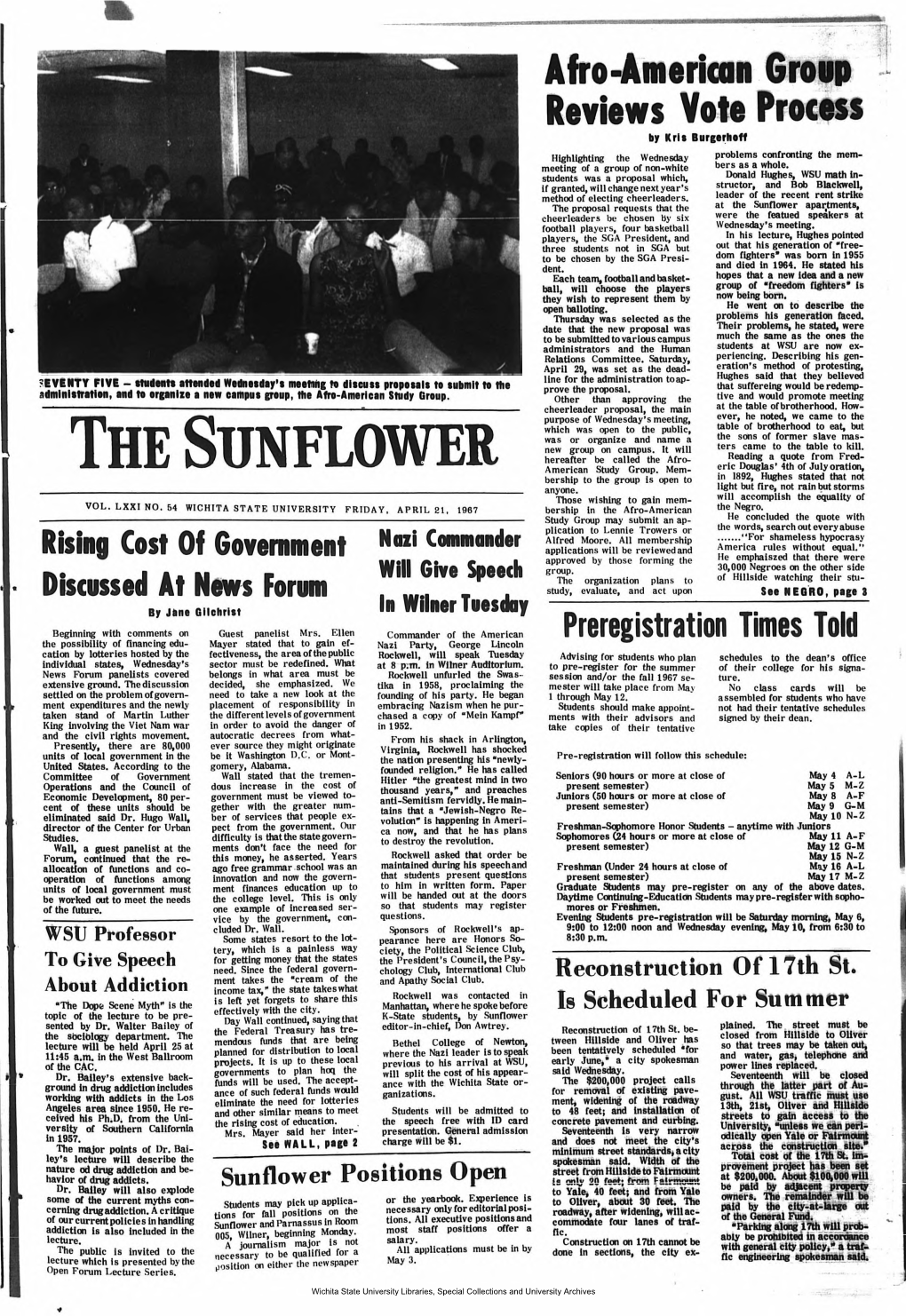 Sunflower April 21, 1967