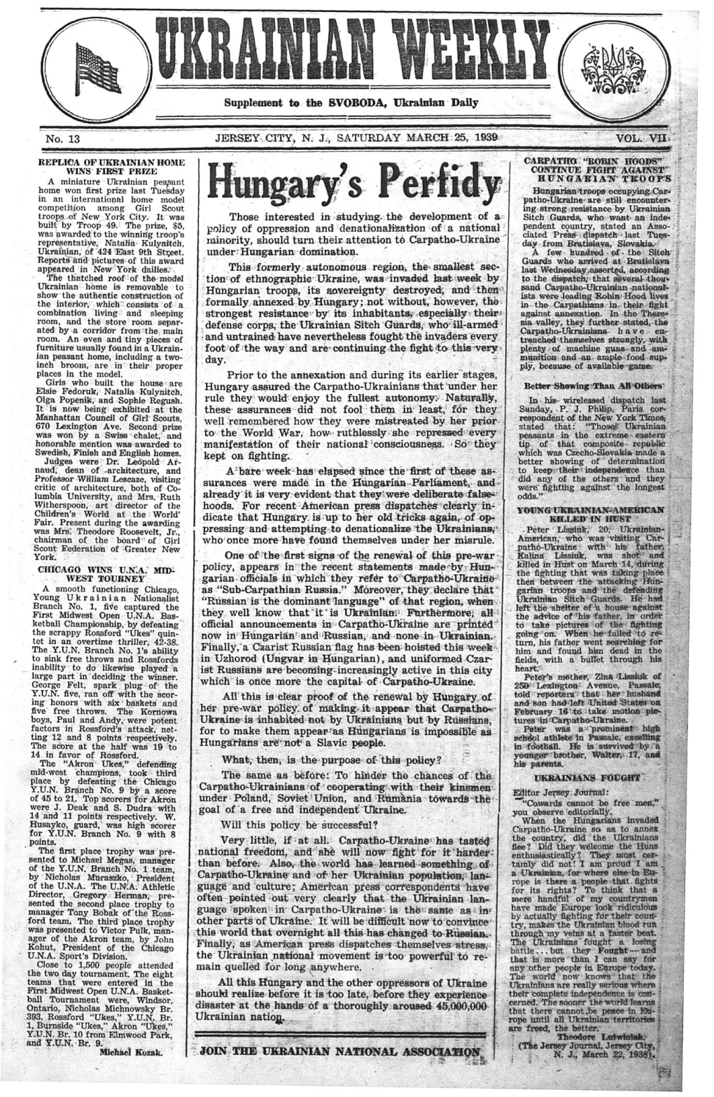 The Ukrainian Weekly 1939