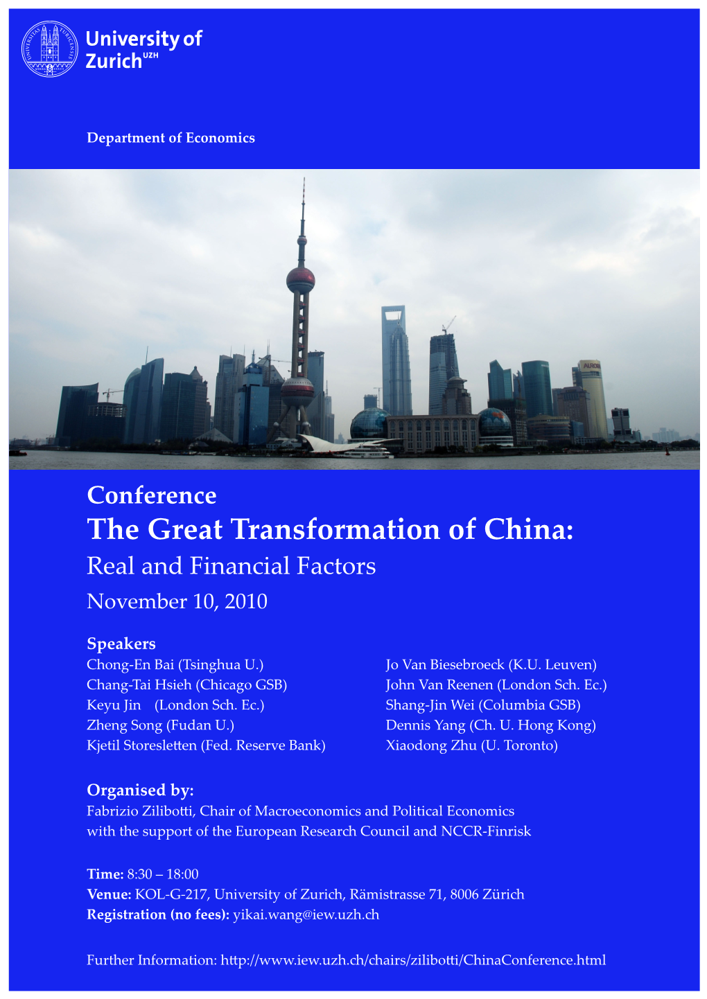 The Great Transformation of China: Real and Financial Factors November 10, 2010