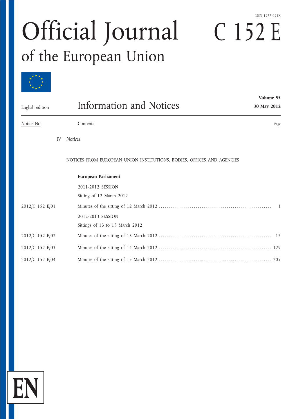 C 152 E Official Journal