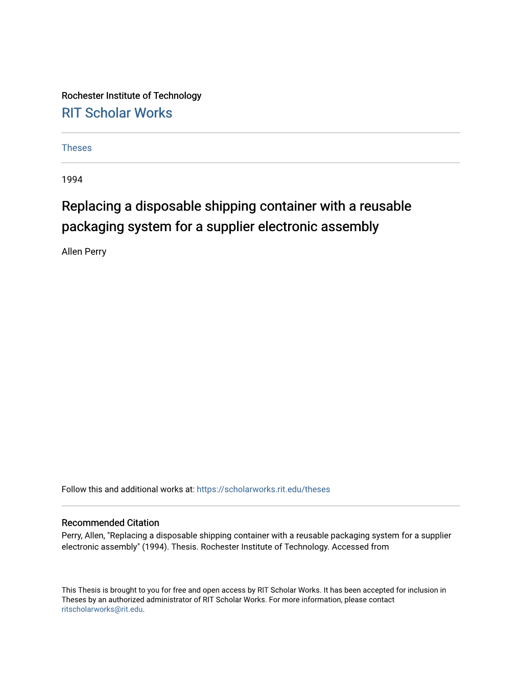 Replacing a Disposable Shipping Container with a Reusable Packaging System for a Supplier Electronic Assembly