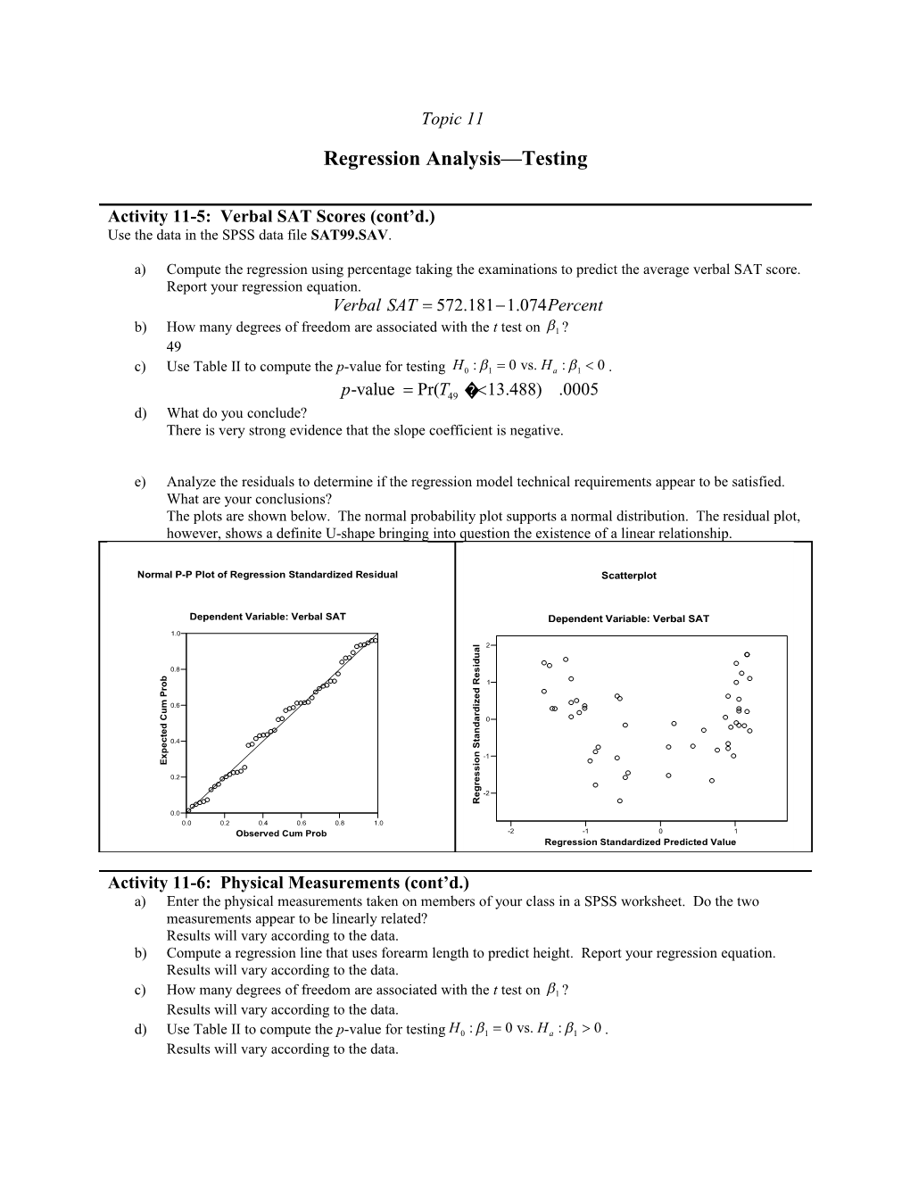 Use the Data in the SPSS Data File SAT99.SAV