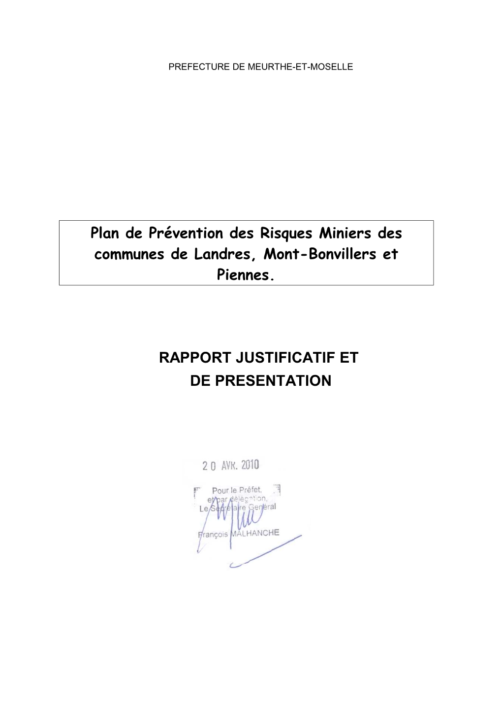 Rapport De Presentation PPRM Piennes