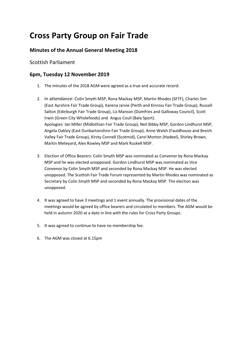 Minutes of AGM 12 November 2019 (27KB Pdf)