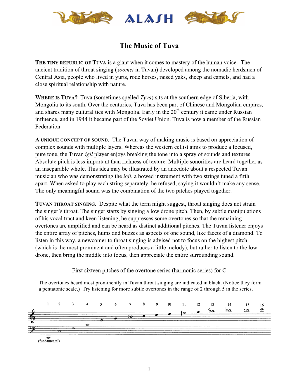 The Music of Tuva