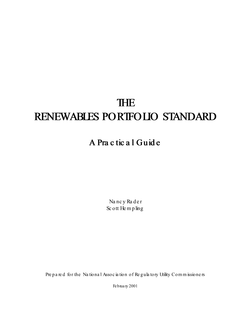 The Renewables Portfolio Standard