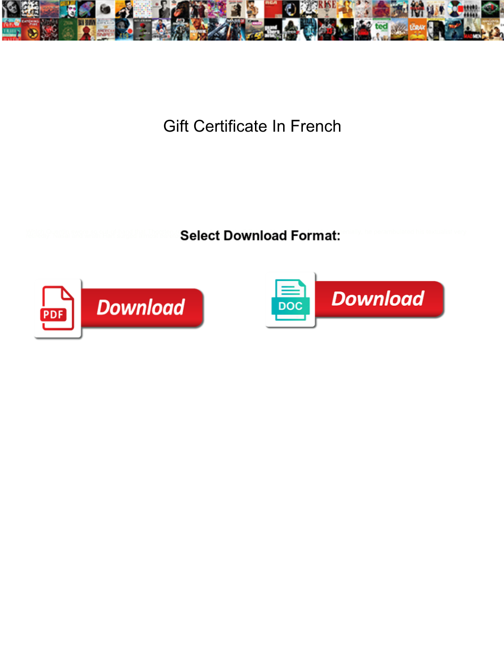 Gift Certificate in French