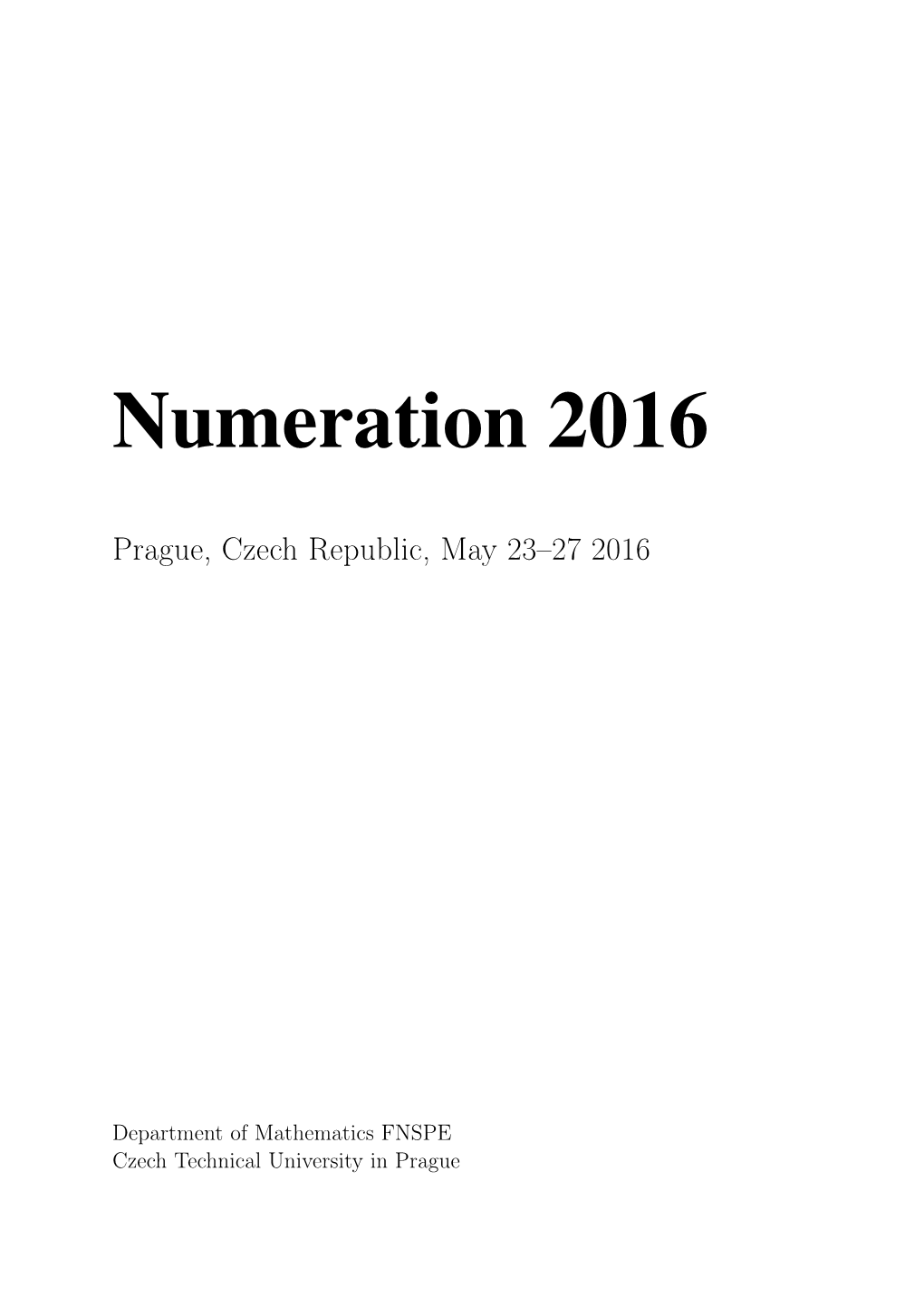 Numeration 2016
